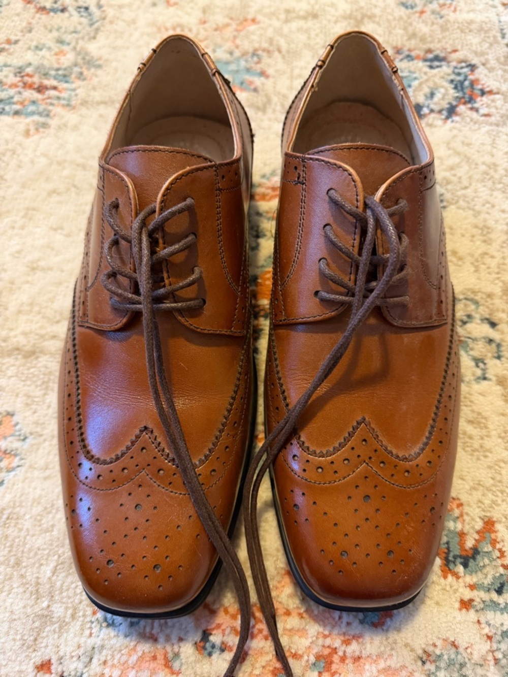 Florsheim Boys Brown Wingtip Dress Shoes - Classic Leather Oxford